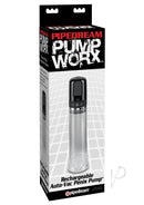 Pump Worx 3-Speed Auto-Vac Penis Pump Clear Black packaging and product design.