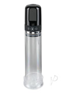 Pump Worx 3-Speed Auto-Vac Penis Pump Clear Black with motorized design and clear cylinder.