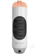 Pipedream Extreme Toyz Mega Grip Vibrating Pussy Masturbator in sleek design with squeezable grip and vibrant stimulation.