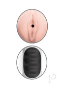 Pipedream Extreme Toyz Mega Grip Vibrating Pussy Masturbator detailed view of realistic sleeve and sturdy design.