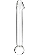 Glas Realistic Head Glass Dildo 7 Inch Clear with smooth, firm glass for versatile pleasure options.