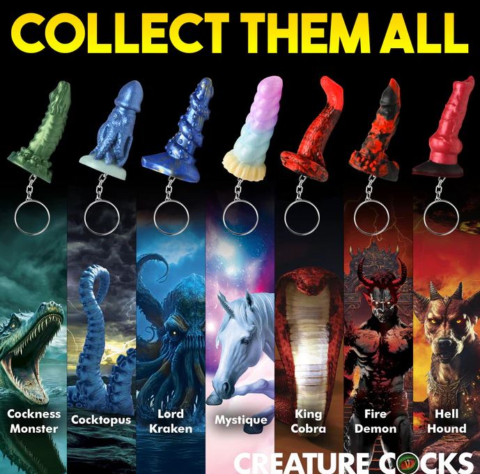 CREATURE COCKS HELL HOUND SILICONE KEYCHAIN-1