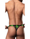 Man wearing sporty HAZY DAYZ Micro Thong Pot Leaf S/M in lightweight, breathable microfiber with bold pot leaf print.
