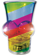 Light Up Rainbow Boobie Shot Glass Multicolor with vibrant colors and fun design, perfect for celebrations.