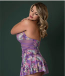 WISTERIA MIST HALTER BABYDOLL & G SET FLORAL 2XL-0