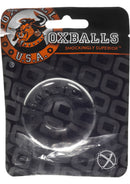Oxballs Atomic Jock Do-Nut-2 Fatty Cock Ring Clear packaging with a thick clear cock ring inside.