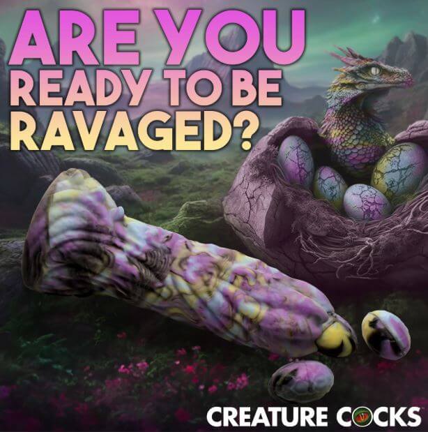 CREATURE COCKS DRAGON SPAWN OVIPOSITOR DILDO W/ EGGS-2