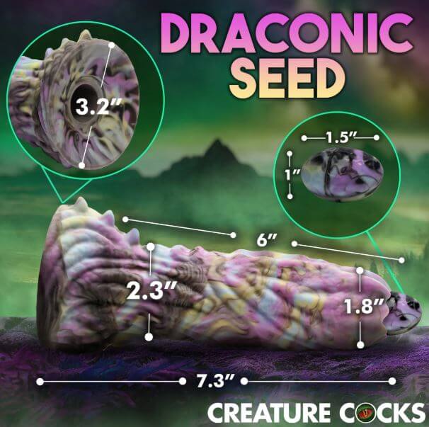 CREATURE COCKS DRAGON SPAWN OVIPOSITOR DILDO W/ EGGS-3