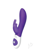 The Rabbit Company Come Hither Rabbit G-Spot Vibrator Purple displayed with its sleek design and dual motors.