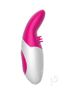 The Rabbit Company Lay On Rabbit Silicone Massager Hot Pink side view showcasing its ergonomic design.