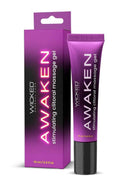Wicked Awaken Clitoral Gel 0.3 Oz packaging and tube designed for enhanced intimate pleasure.
