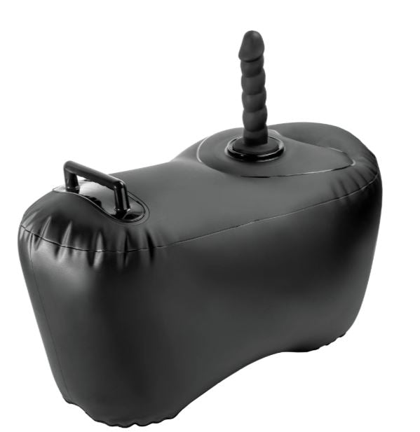 Fetish Fantasy Series Body Dock Inflatable Love Seat Black, ergonomic inflatable seat for intimate pleasure.