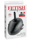 Fetish Fantasy Series Body Dock Inflatable Love Ball Black packaging with suction dildo design.