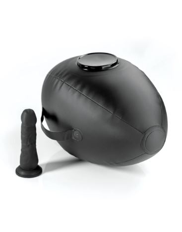 Fetish Fantasy Series Body Dock Inflatable Love Ball Black with attached vaginal stimulator.