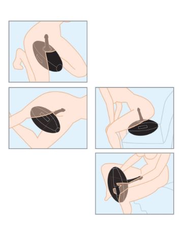 Instructions for the Fetish Fantasy Series Body Dock Inflatable Love Ball Black in use.