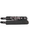 Rouge Plain Leather Adjustable Wrist Cuffs Black with removable chain and D-ring attachments.