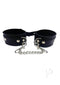 Rouge Plain Leather Adjustable Wrist Cuffs Black with removable chain and D-ring attachments.
