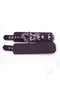 Rouge Plain Leather Adjustable Wrist Cuffs Black with removable chain and D-ring for versatile restraints.