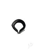 Rouge 3 D Ring Padded Leather Adjustable Collar Black on a white background.