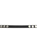Rouge Leather Adjustable Cock Strap Black in sleek black leather with metal snaps for secure fit.