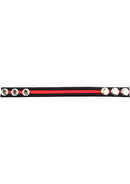 Rouge Leather Adjustable Cock Strap Black and Red with silver snaps and a stylish two-tone design.