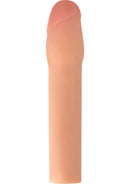 Hustler 3 Inch Penis Extender Vanilla with realistic feel and dual-density tip for enhanced pleasure.