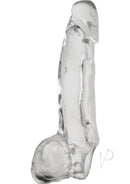 Oxballs Daddy Cock Sheath Clear displayed from the side, showcasing its thick and stretchy design.
