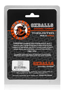 Oxballs Thruster Cock Ring Red packaging displaying product features and brand information.