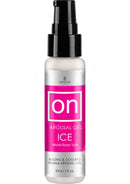 Sensuva ON Arousal Gel Ice for Females 1 Oz in a spray bottle, enhancing pleasure with cooling effects.