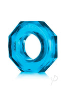 Oxballs Atomic Jock Humpballs Cock Ring Blue in a clear blue octagon shape for enhanced comfort and support.