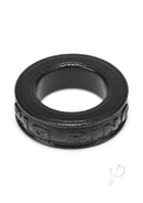 Oxballs Pig Ring Silicone Cock Ring Black showcasing a sleek black design for enhanced performance and comfort.