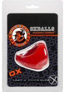 Oxballs Atomic Jock Unit-X Cock Sling Red packaging showcasing its sleek design.
