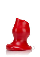 Oxballs Pig-Hole-1 Silicone Hollow Butt Plug Small Red displayed against a white background.