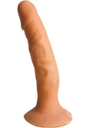 Skinsations Latin Lover Playful Partner 8 Inch Strap-On with realistic detail and warm caramel tone for sensual strap-on play.