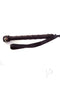 Rouge Fifty Times Hotter Leather Hand Riding Crop Red handle with braided grip and wrist strap for bondage play.
