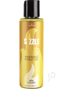 Sizzle Lips Warming Edible Gel Pina Colada 4.2 Oz packaging showcasing tropical flavor for sensual experiences.