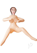 Nasstoys Jackie Inflatable Love Doll Vanilla in a playful pose with three entry points and large breasts.