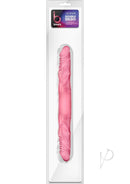 B Yours Double Dildo 14 Inch Pink in packaging, designed for shared pleasure with 7 inches for each partner.