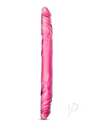 B Yours Double Dildo 14 Inch Pink, a double-ended pleasure toy designed for couples, showcasing its realistic design.