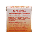 Earthly Body Love Button Arousal Balm Tin 0.3 Oz packaging showing ingredients and usage directions.