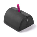 Liberator Bonbon Sex Toy Mount Black with a pink toy inserted, designed for comfort and hands-free pleasure.
