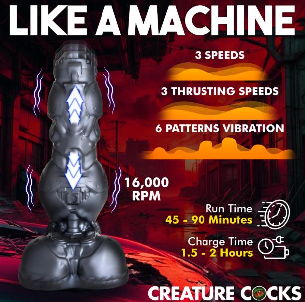 CREATURE COCKS CYBORG COCK THRUSTING & VIBRATING DILDO-2