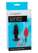 Expandable Butt Plug Black and Red packaging showing inflatable design for customizable size.