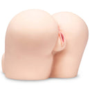 Stroke-x Doggystyle Pussy & Ass Masturbator Cream product with two textured openings.