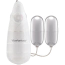 Vibefantasy Double Silver Bullet With Remote Control showcased with dual bullets for enhanced pleasure.