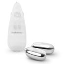 Vibefantasy Double Silver Bullet With Remote Control showing dual silver bullets and controller for matched sensations.
