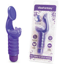 Vibefantasy Butterfly G-Spot Kisser Vibrator in purple packaging with clitoral tickler design.