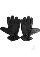 Rouge Leather Vampire Gloves Large Black, soft sheep leather gloves with spikes for tactile stimulation.