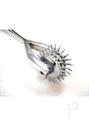 Rouge Triple Stainless Steel Pinwheel Silver close-up showing spinning heads for sensory play.