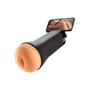 Otouch Inscup 3 Vibrating Masturbator Black with smartphone mount for enhanced experience.